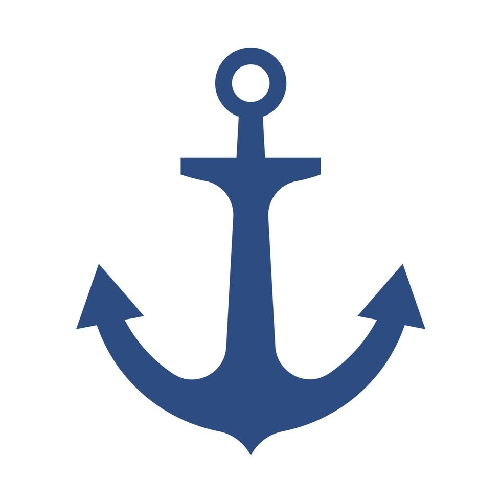 iron anchor icon ocean navigation equipment vector