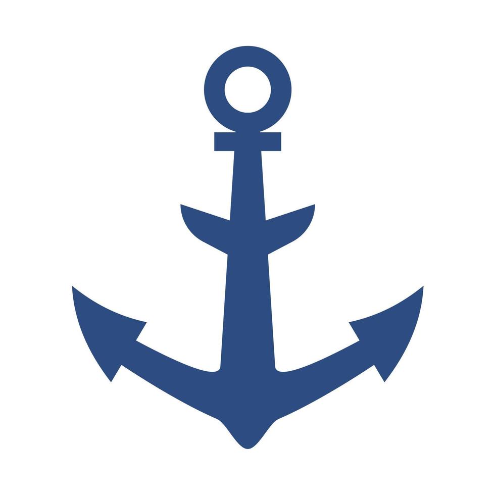 iron anchor icon ocean navigation equipment vector