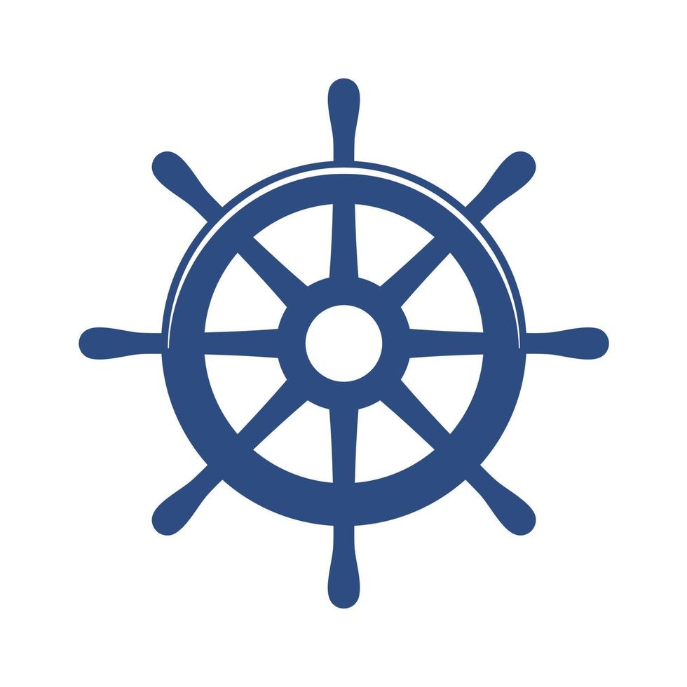 boat wheel Naval equipment sailor in the ocean vector