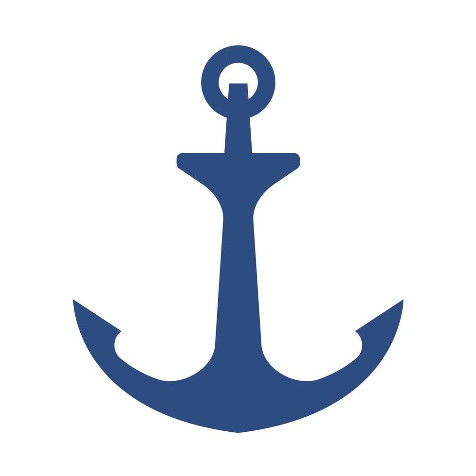 iron anchor icon ocean navigation equipment vector