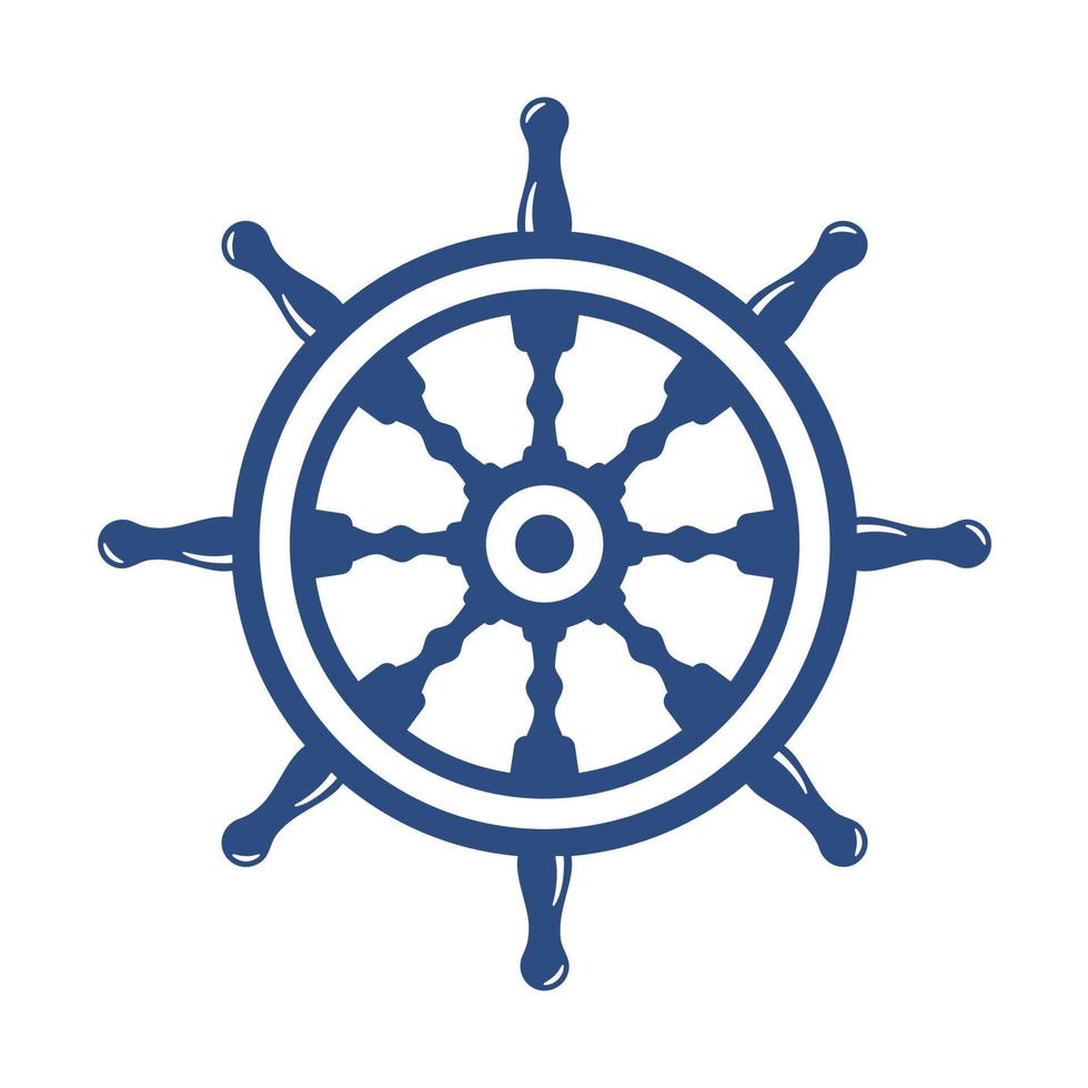 boat wheel Naval equipment sailor in the ocean vector