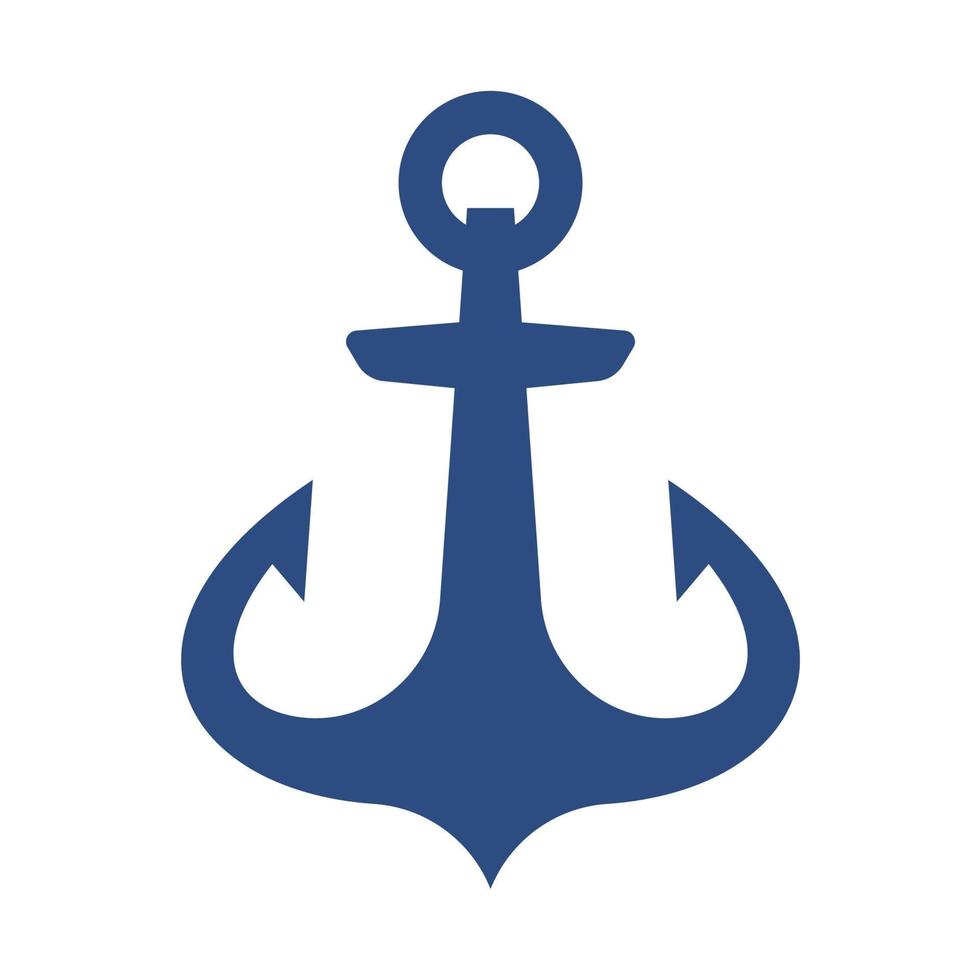 iron anchor icon ocean navigation equipment vector
