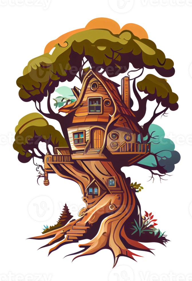 Fantasy Tree House, fantasy, house, tree, woods, png