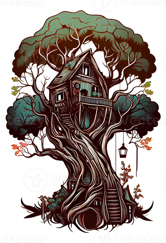 Fantasy Tree House, fantasy, house, tree, woods, png