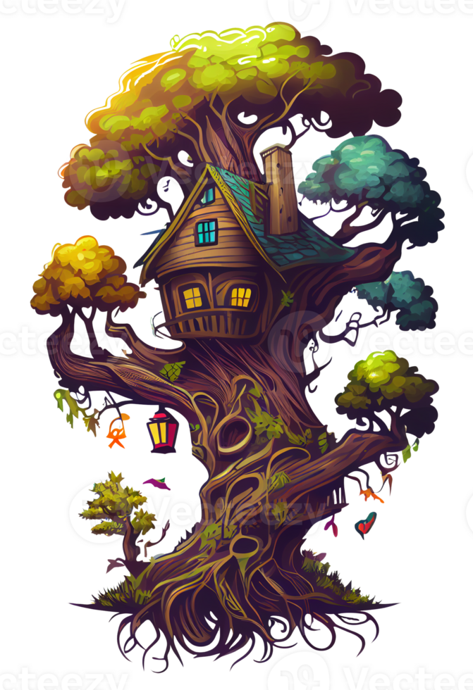 Fantasy Tree House, fantasy, house, tree, woods, png