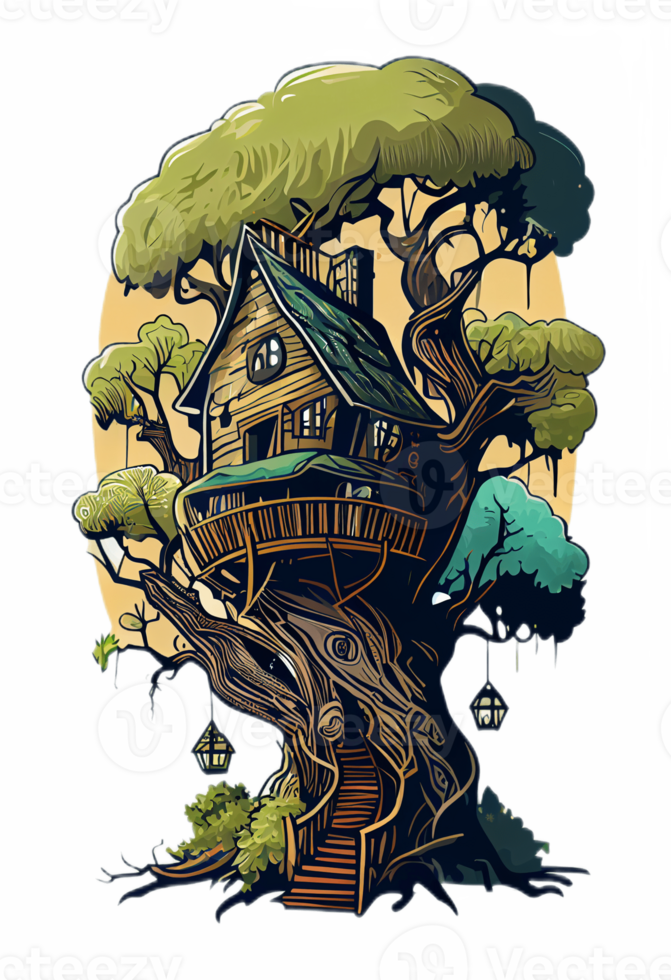 Fantasy Tree House, fantasy, house, tree, woods, png