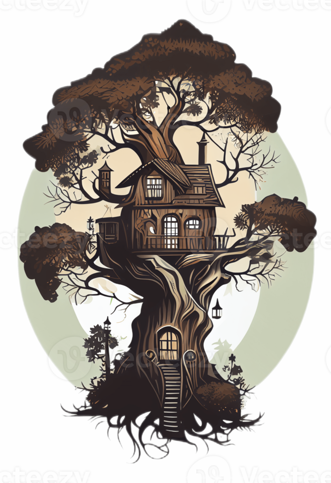 Fantasy Tree House, fantasy, house, tree, woods, png