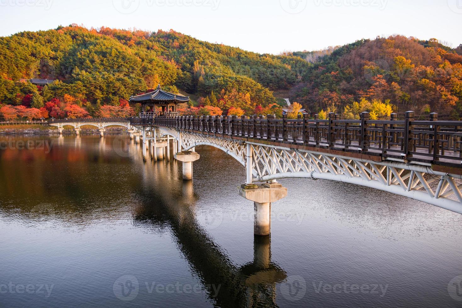 Wolyeonggyo bridge, Wooden bridge at Andong, South Korea. photo
