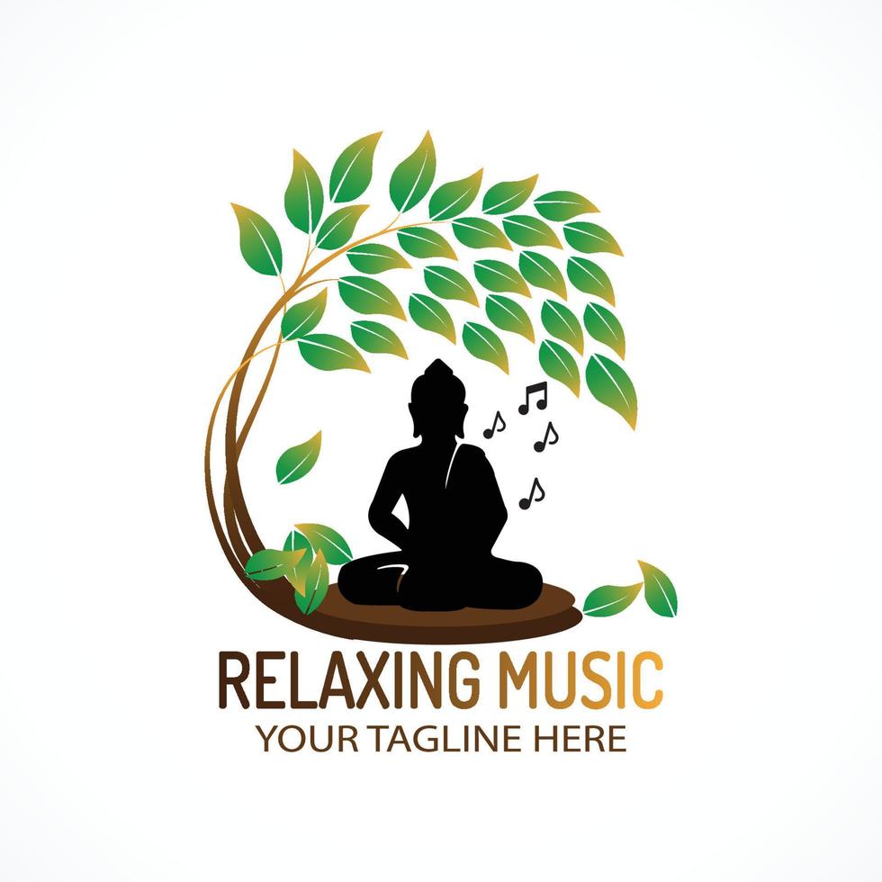 Relaxing music logo template design vector