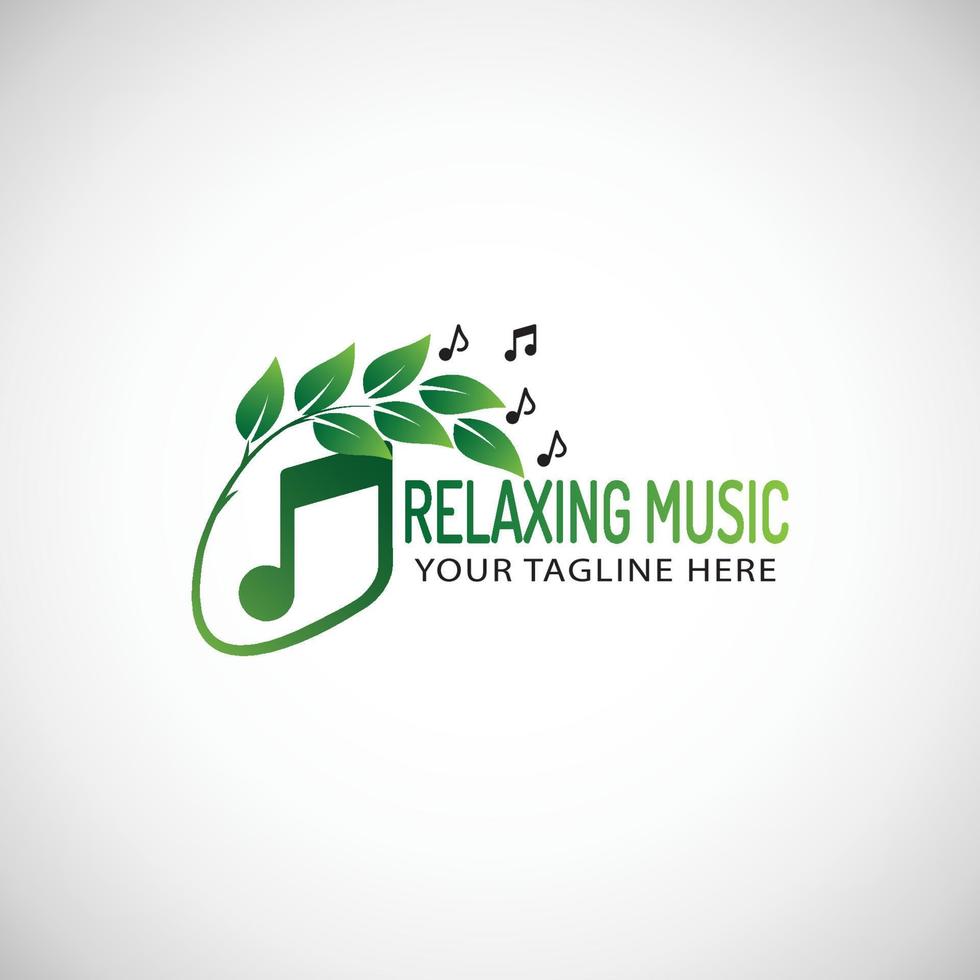 relajante música logo modelo diseño vector