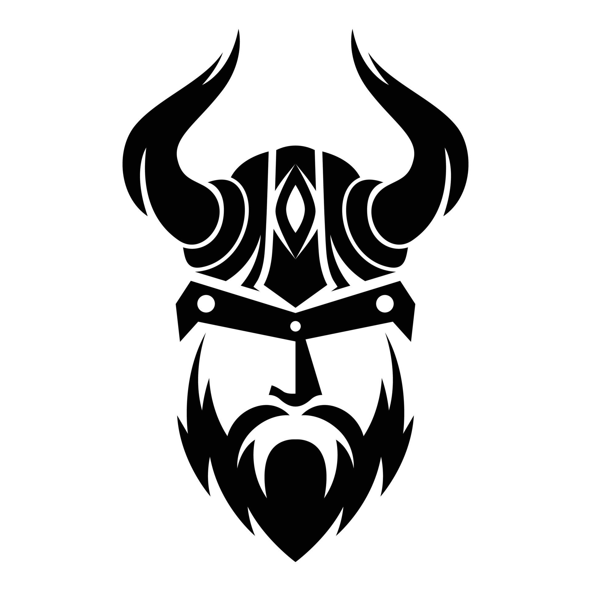 vintage vector viking Horned Norseman emblem illustration 22246086