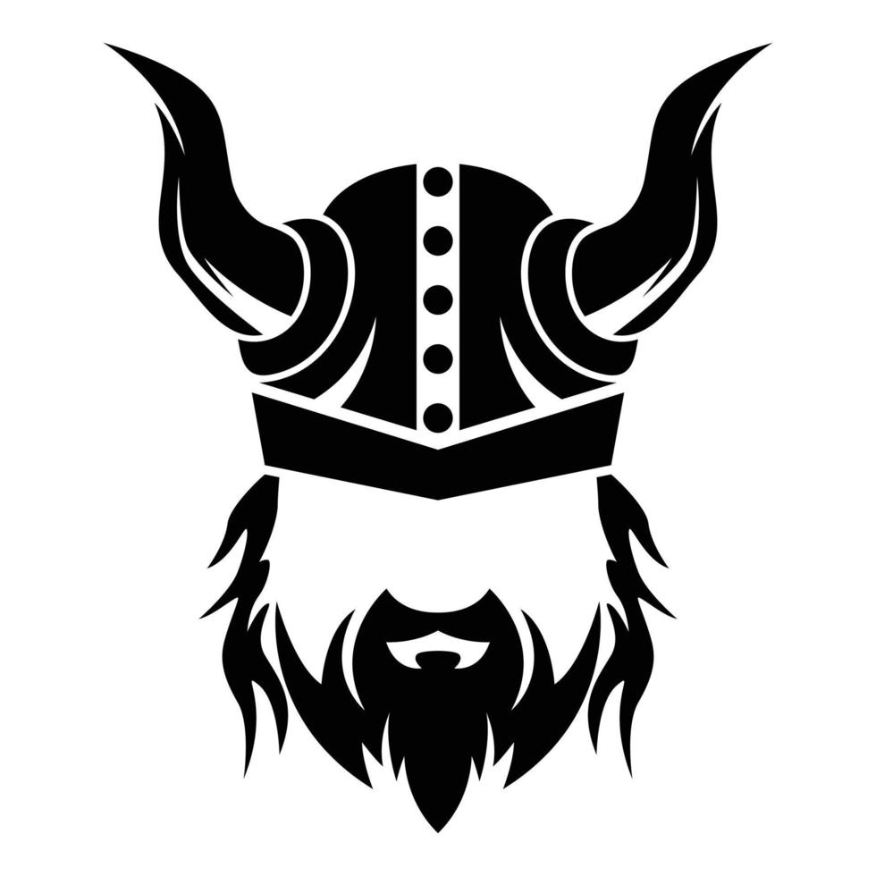 monocromo vector barbado y bigotudo vikingo