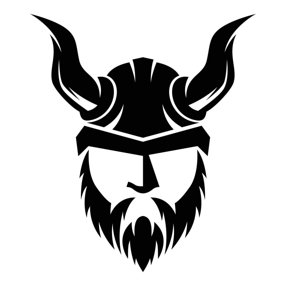 Clásico vector vikingo con cuernos escandinavo emblema ilustración