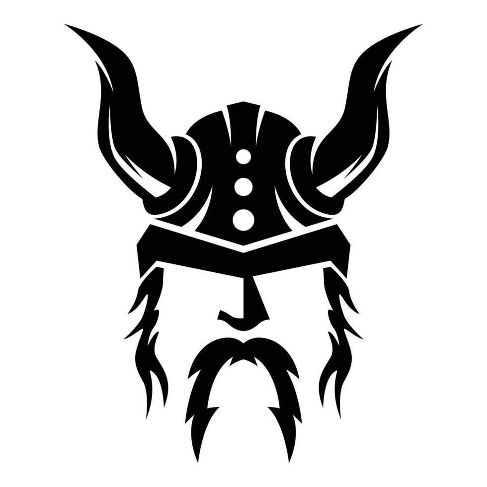 Monochrome vector bearded and mustached viking