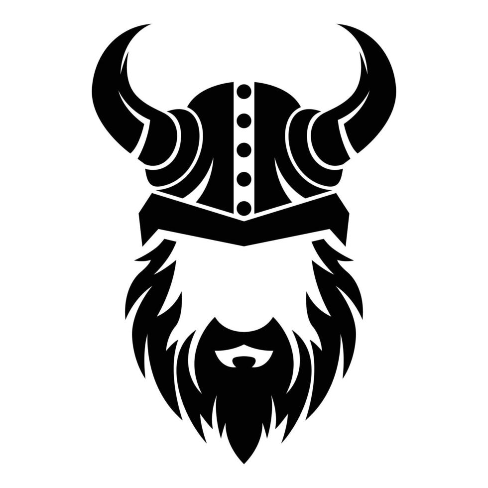 monocromo vector barbado y bigotudo vikingo