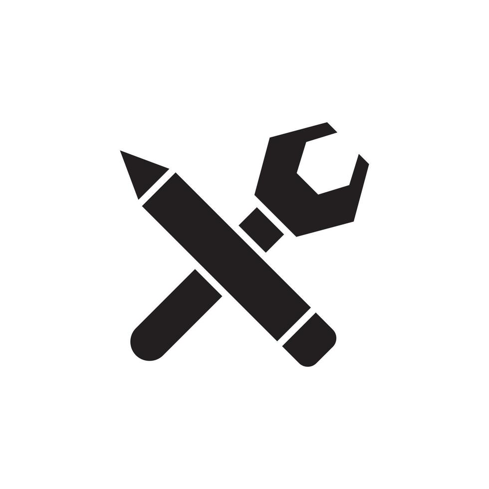 martillo llave inglesa vector para icono sitio web, ui básico, símbolo, presentación