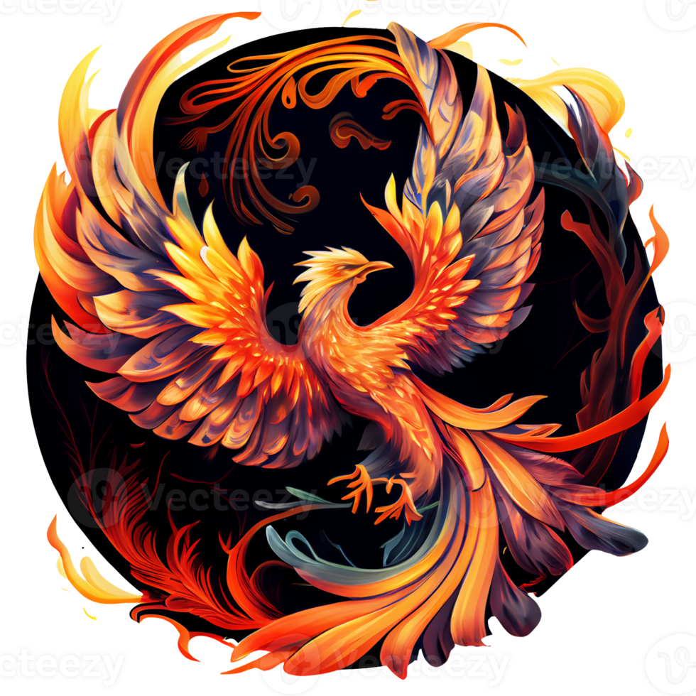 Mystical mythical character Phoenix, phoenix bird on a transparent background, phoenix logo, , png