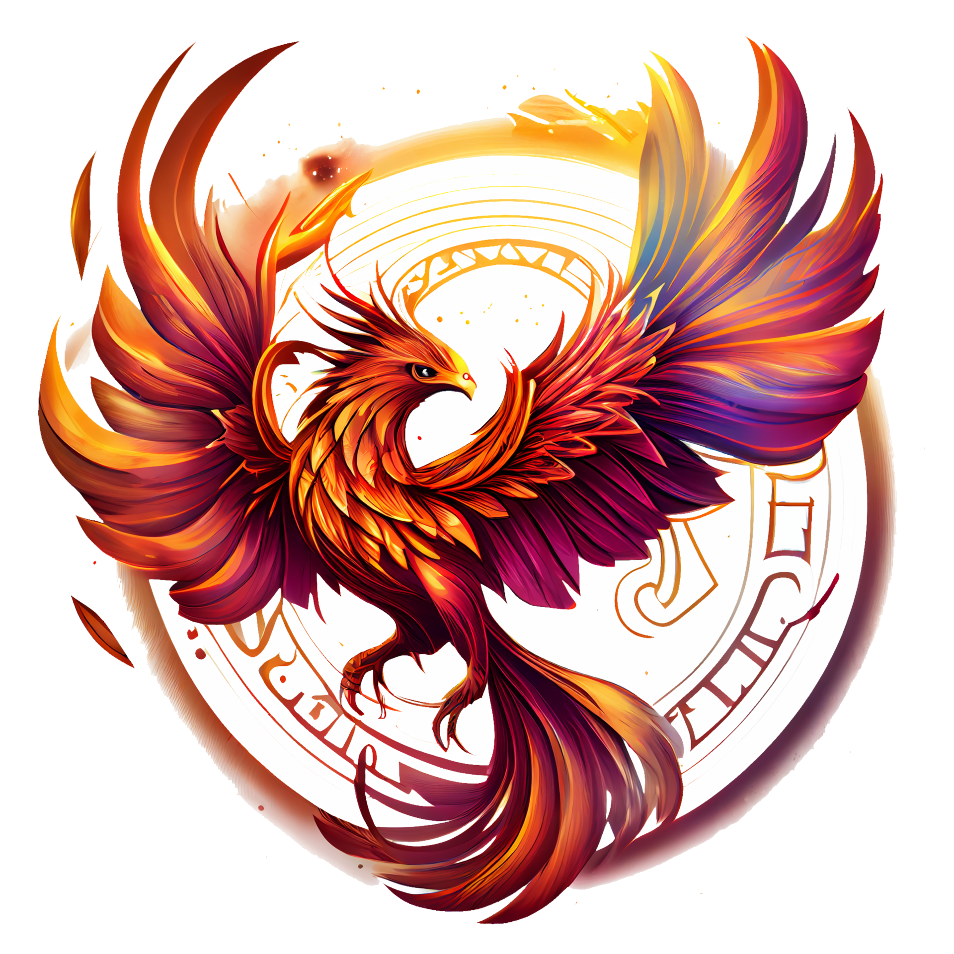Mystical mythical character Phoenix, phoenix bird on a transparent  background, phoenix logo, generative ai, 22246407 PNG