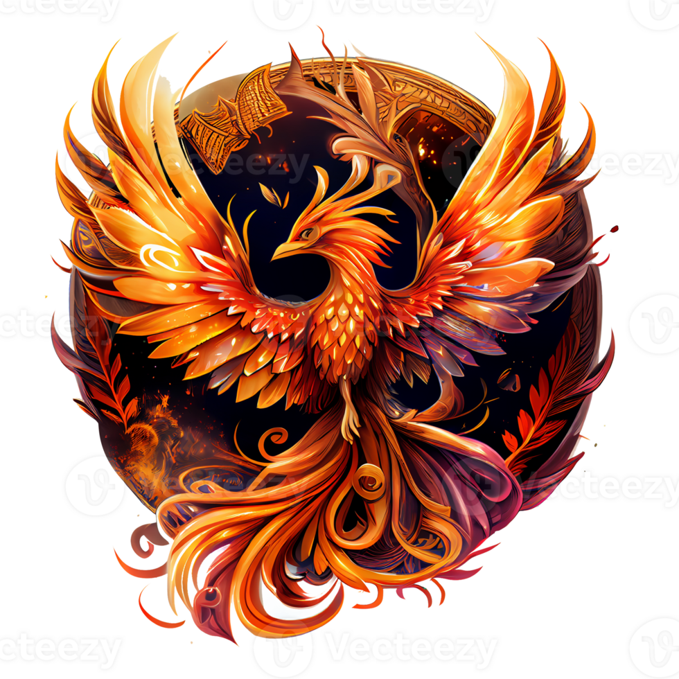Mystical mythical character Phoenix, phoenix bird on a transparent