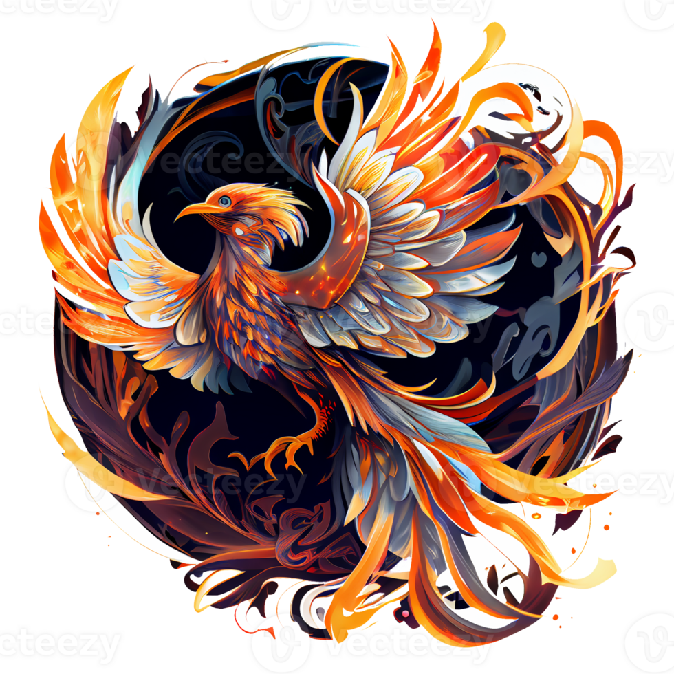 Mystical mythical character Phoenix, phoenix bird on a transparent background, phoenix logo, , png