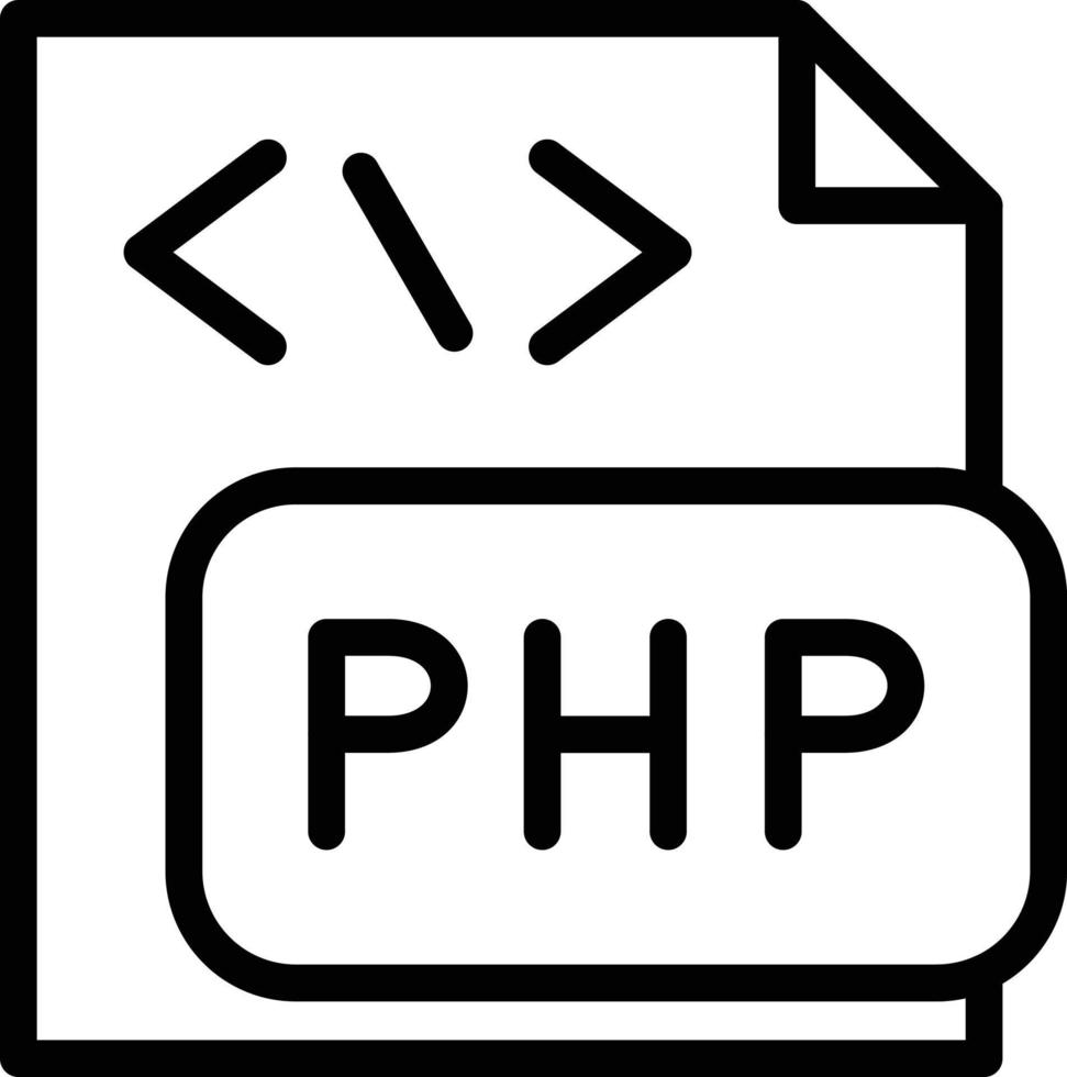 vector diseño php archivo icono estilo