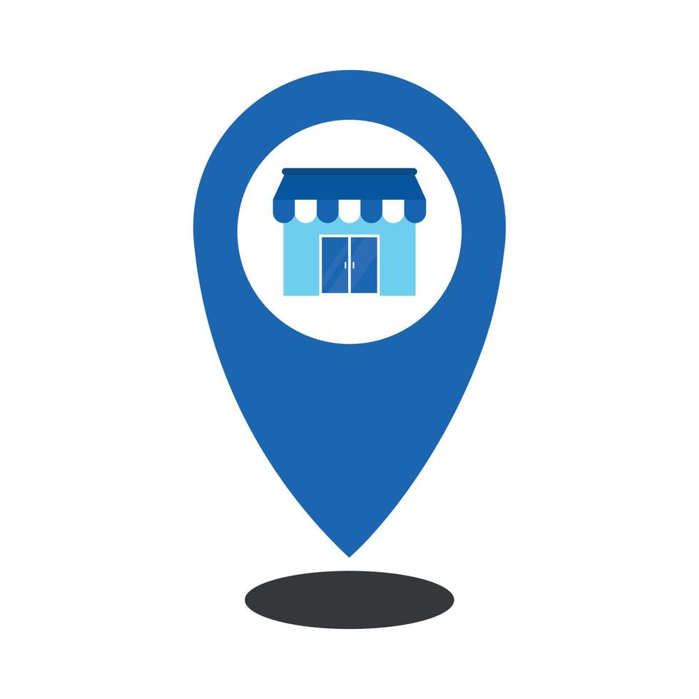 Store Office Location Map Vector Icon Clipart Symbol in white background