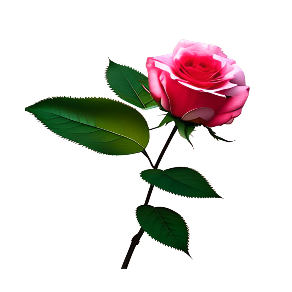 lindo Rosa rosa flores com verde folhas png