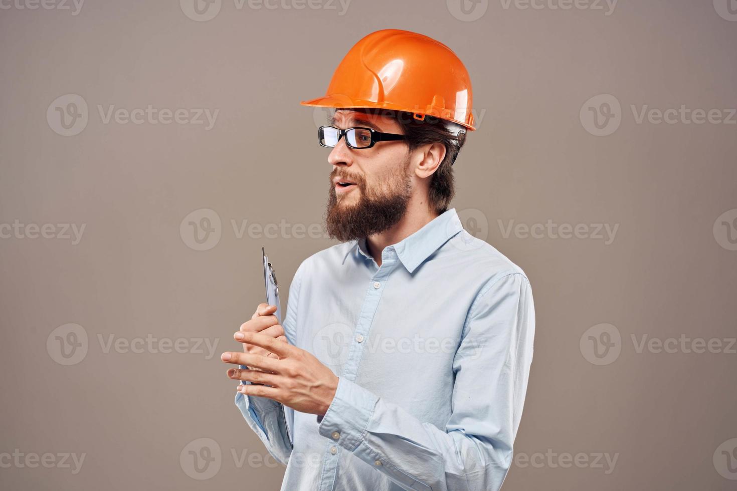 Man in working uniform professional construction lifestyle photo