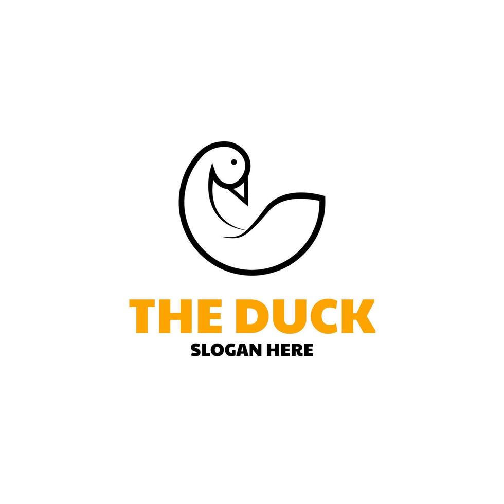 Vector circle duck animal logo design concept illustration idea