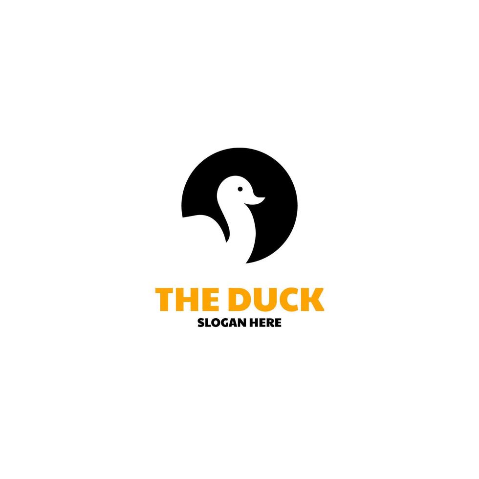 Vector circle duck animal logo design concept illustration idea