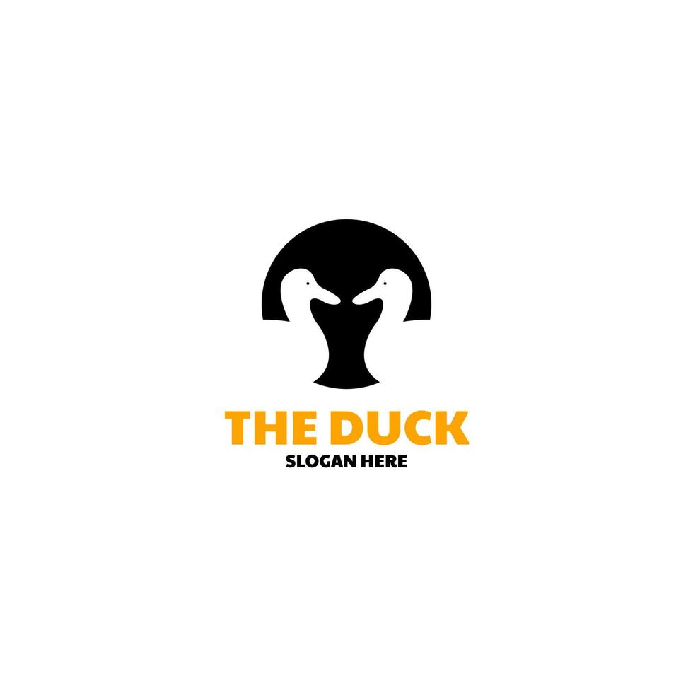 Vector circle duck animal logo design concept illustration idea
