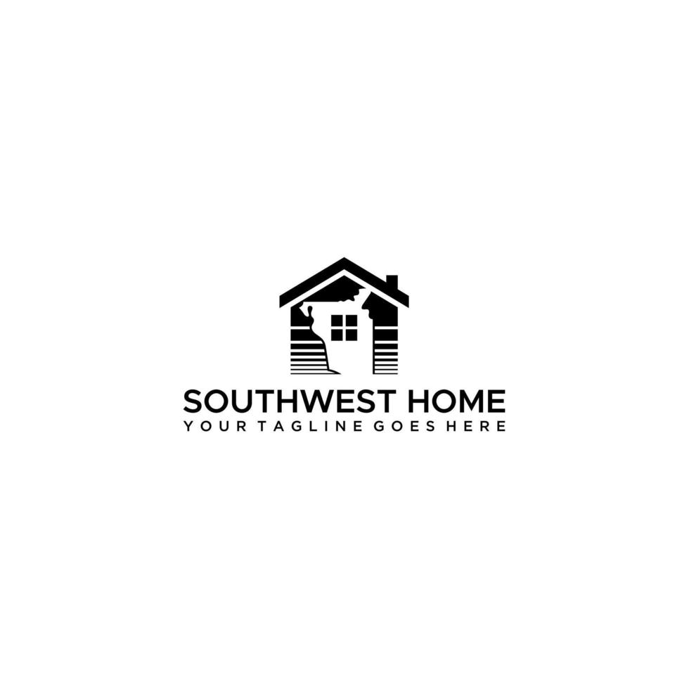 Sur oeste hogar logo diseño . vector