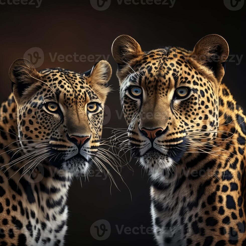 two leopards hyper-realistic photo realistic 8k