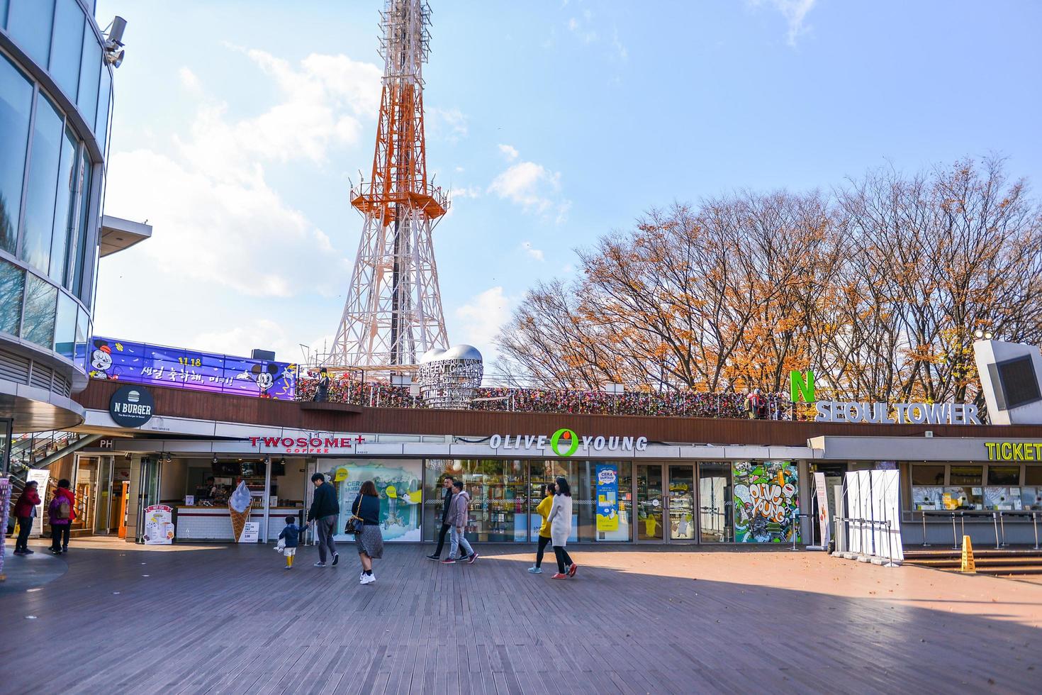 SEOUL, SOUTH KOREA - NOV 15, 2017-Love padlocks at N Seoul Tower or Locks of love is a custom in some cultures which symbolize their love will be locked forever at Seoul Tower. photo