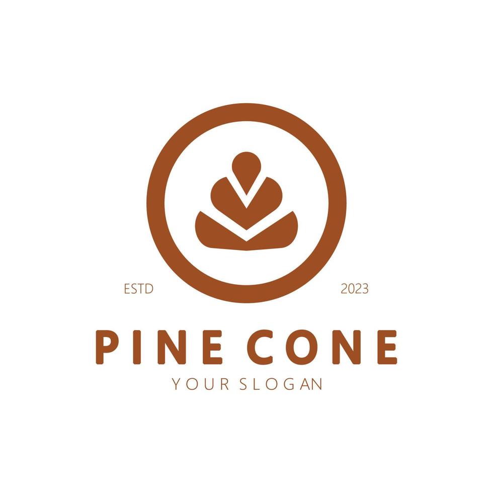 abstract simple pinecone logo design,for business,badge,emblem,pine plantation,pine wood industry,yoga,spa,vector vector