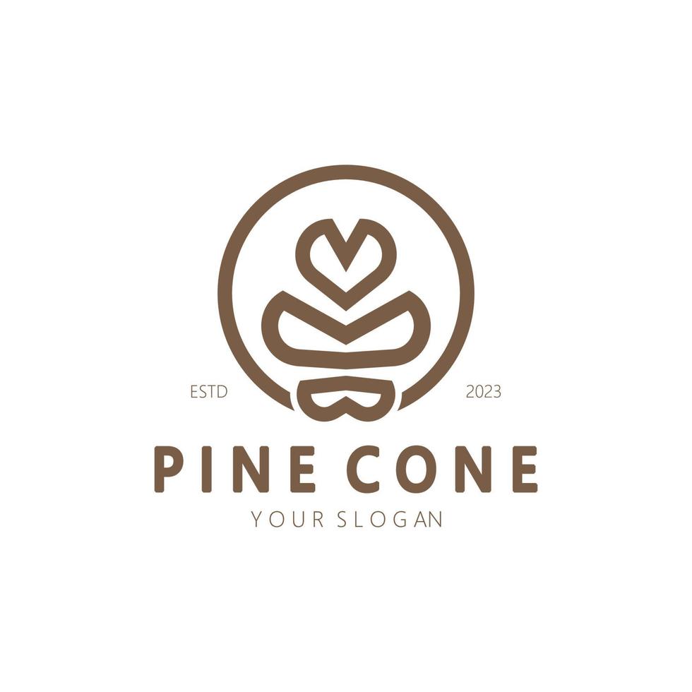 abstract simple pinecone logo design,for business,badge,emblem,pine plantation,pine wood industry,yoga,spa,vector vector