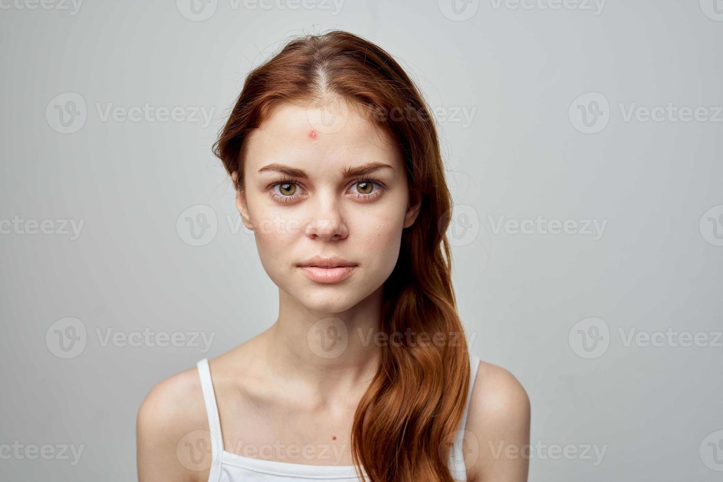 beautiful woman hygiene treatment isolated background photo