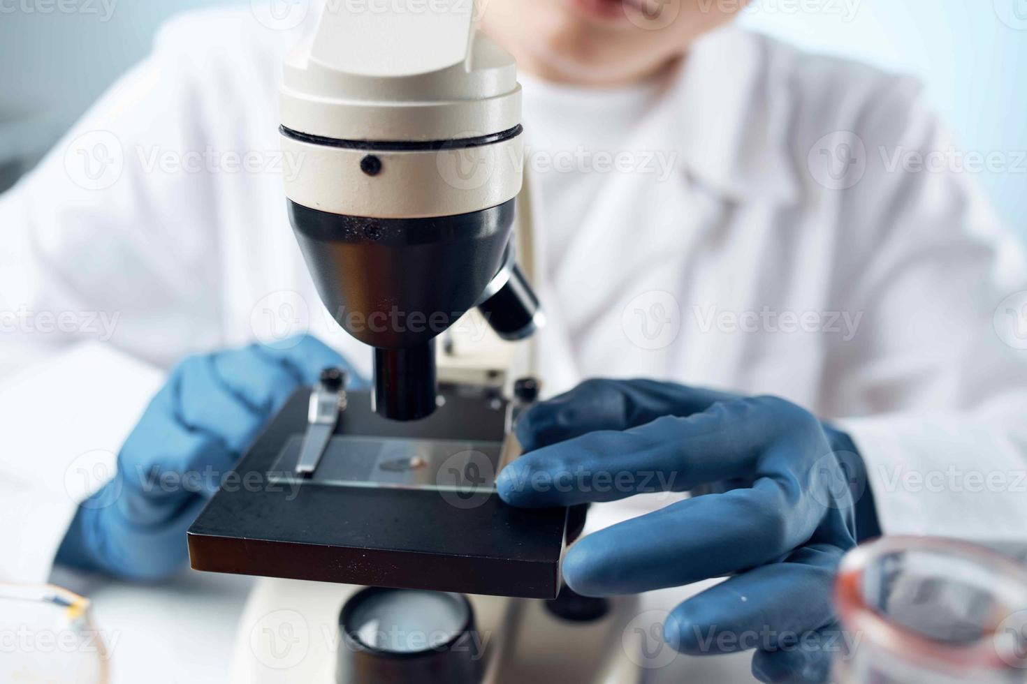 laboratory microscope setting biotechnology science research photo