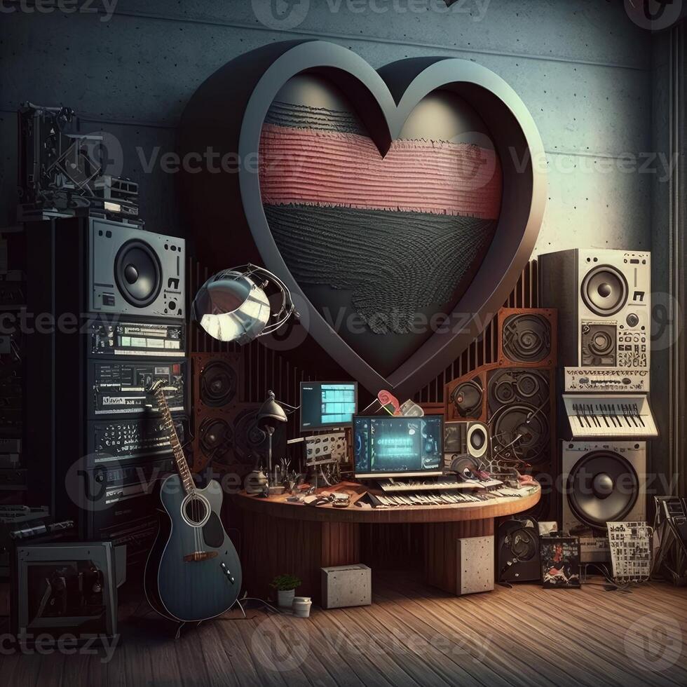 beautiful love themed music studio image photo