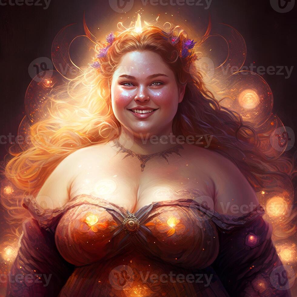 magical modern fantasy digital art unreal engine fatty girl photo