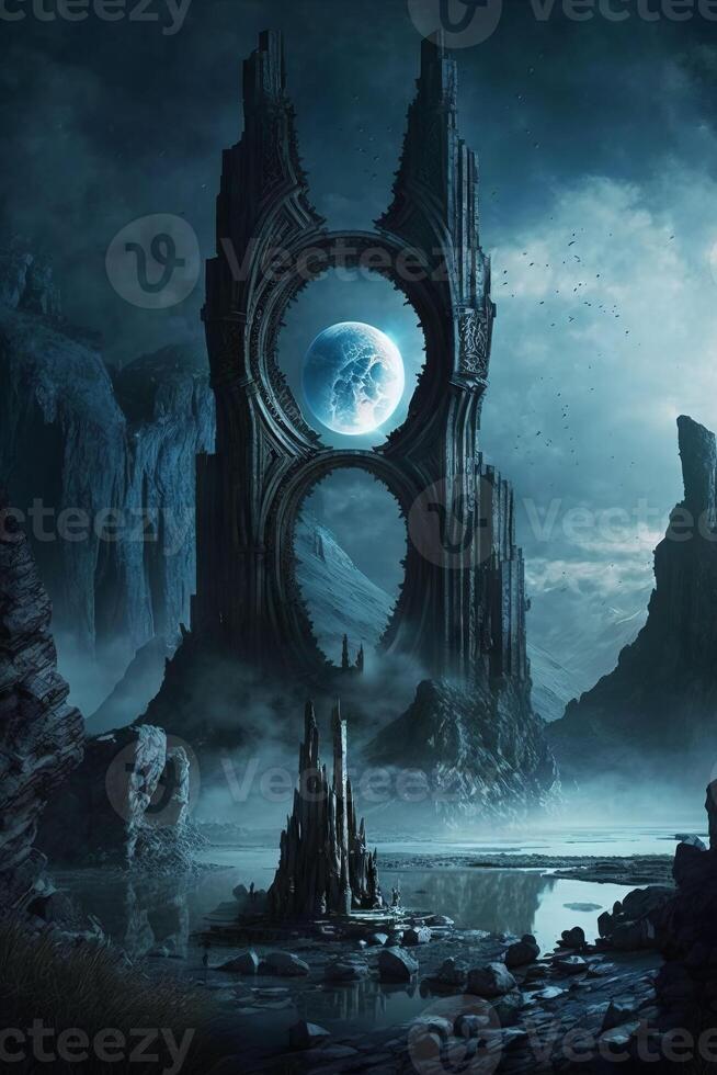 stunning futuristic mystical alien temple image photo