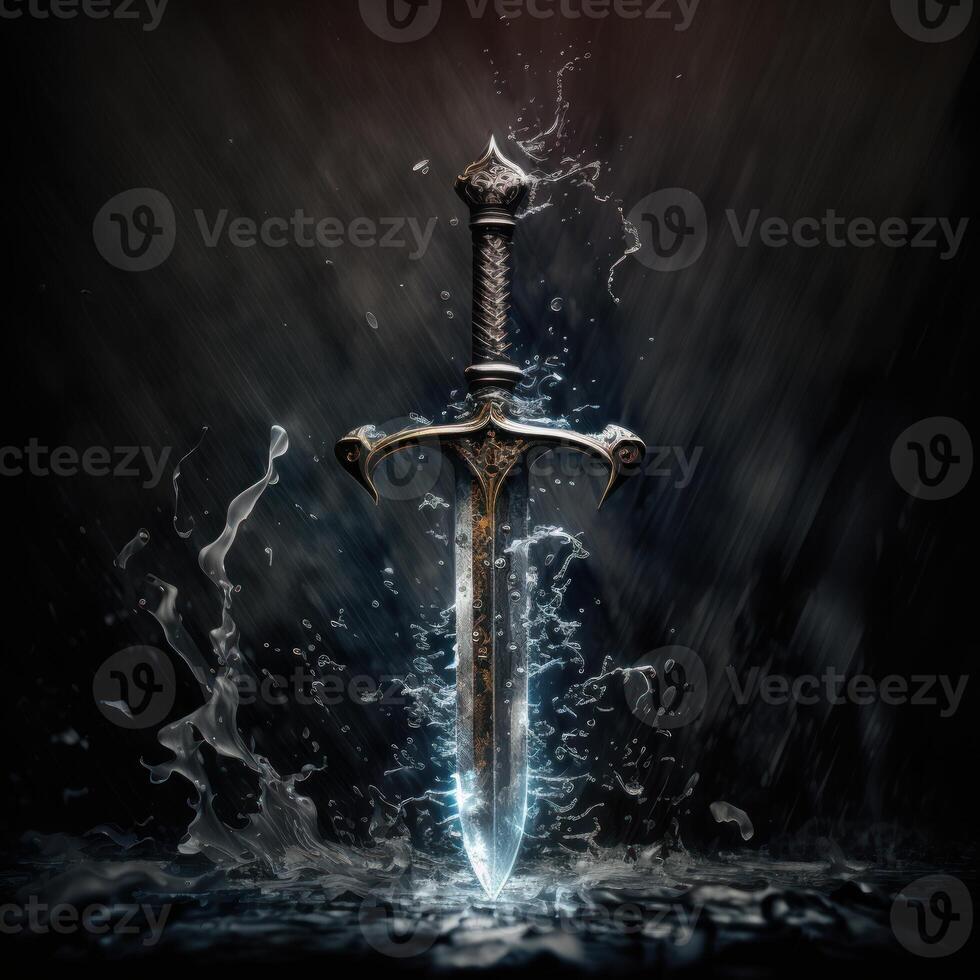 sword with life drain energy coming out weapon image photo