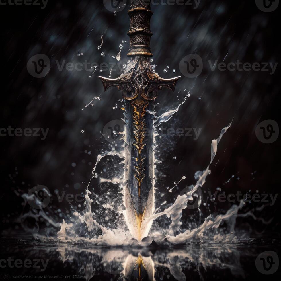 sword with life drain energy coming out weapon photo