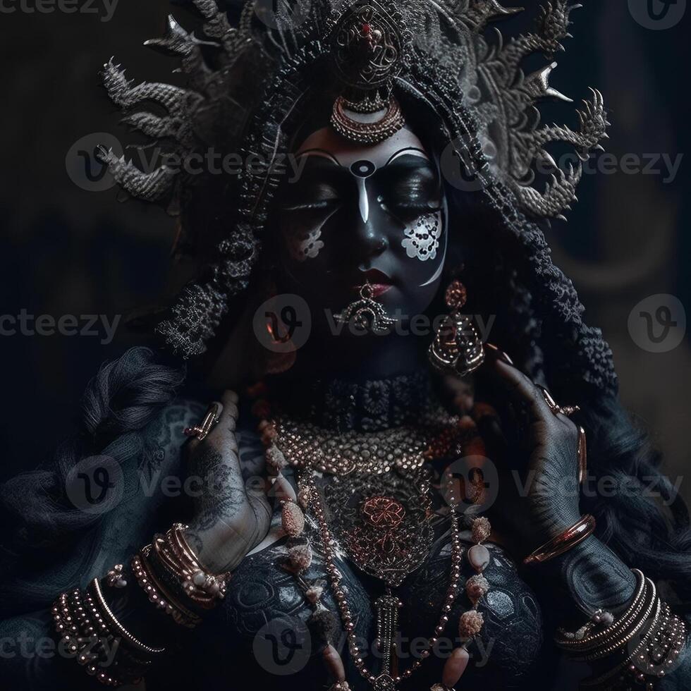 Goddess Kali Maa full body portrait dark image photo