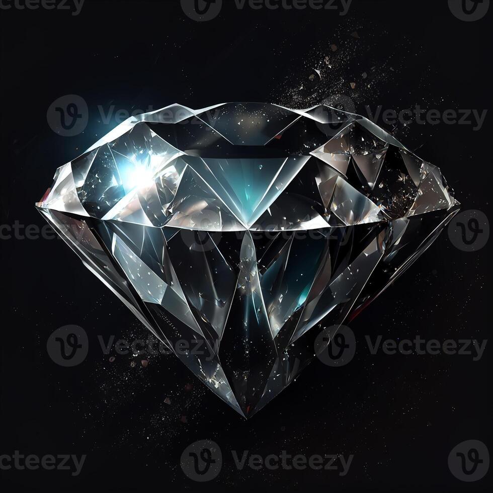 diamond on dark background transparent photo