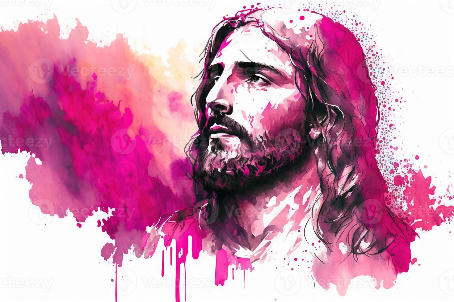 light Viva magenta jesus christ watercolor photo