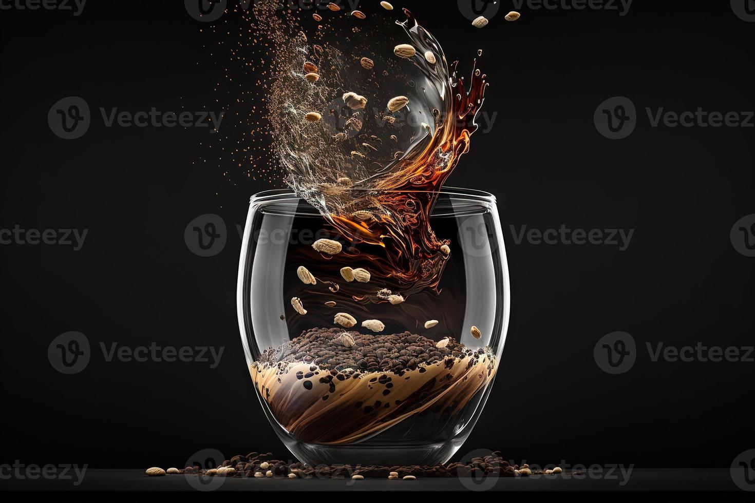 Coffee brewing in motion dark Background photo
