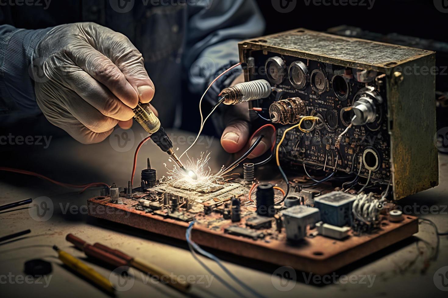 soldering image with iron kit photo