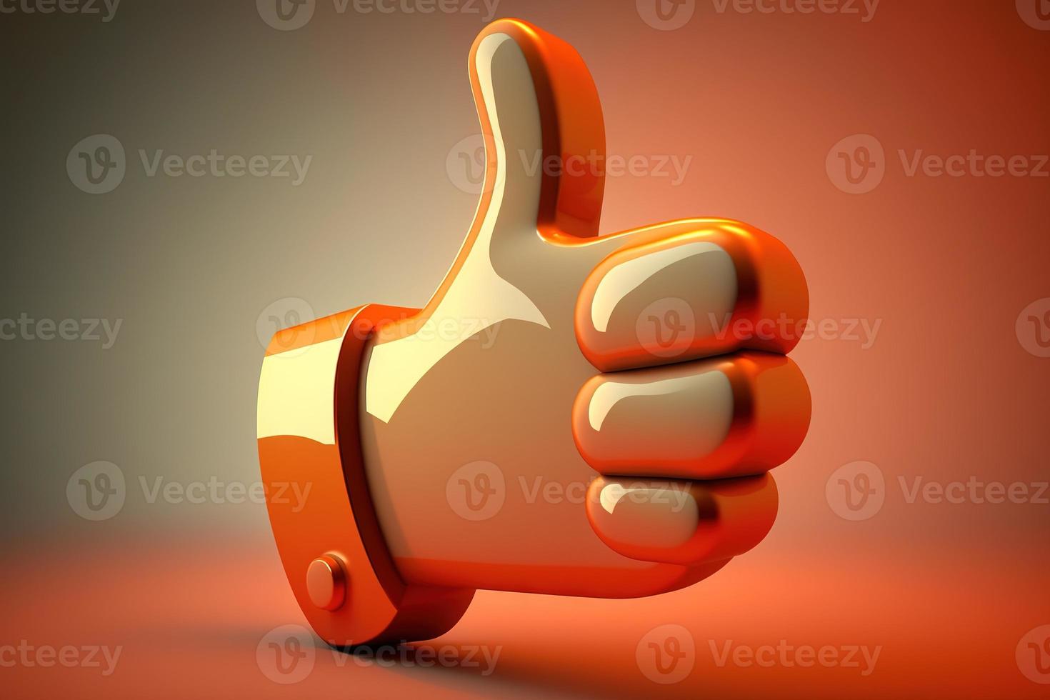 thumbs up stock photo 3D illustration