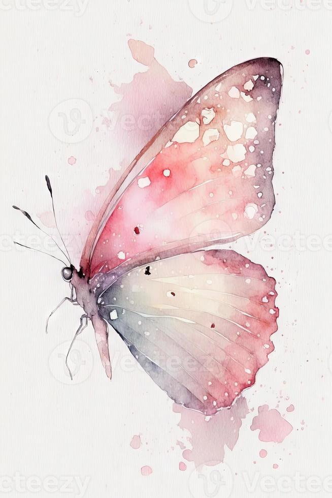 beautiful light pink butterfly watercolor butterfly watercolor painting photo